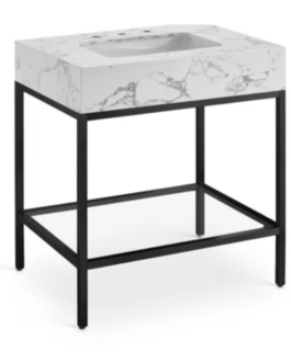 Royal Pina 36 inch Bathroom Vanity Matte Black Frame