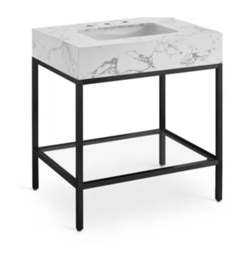 Royal Pina 36 inch Bathroom Vanity Matte Black Frame - Image 2